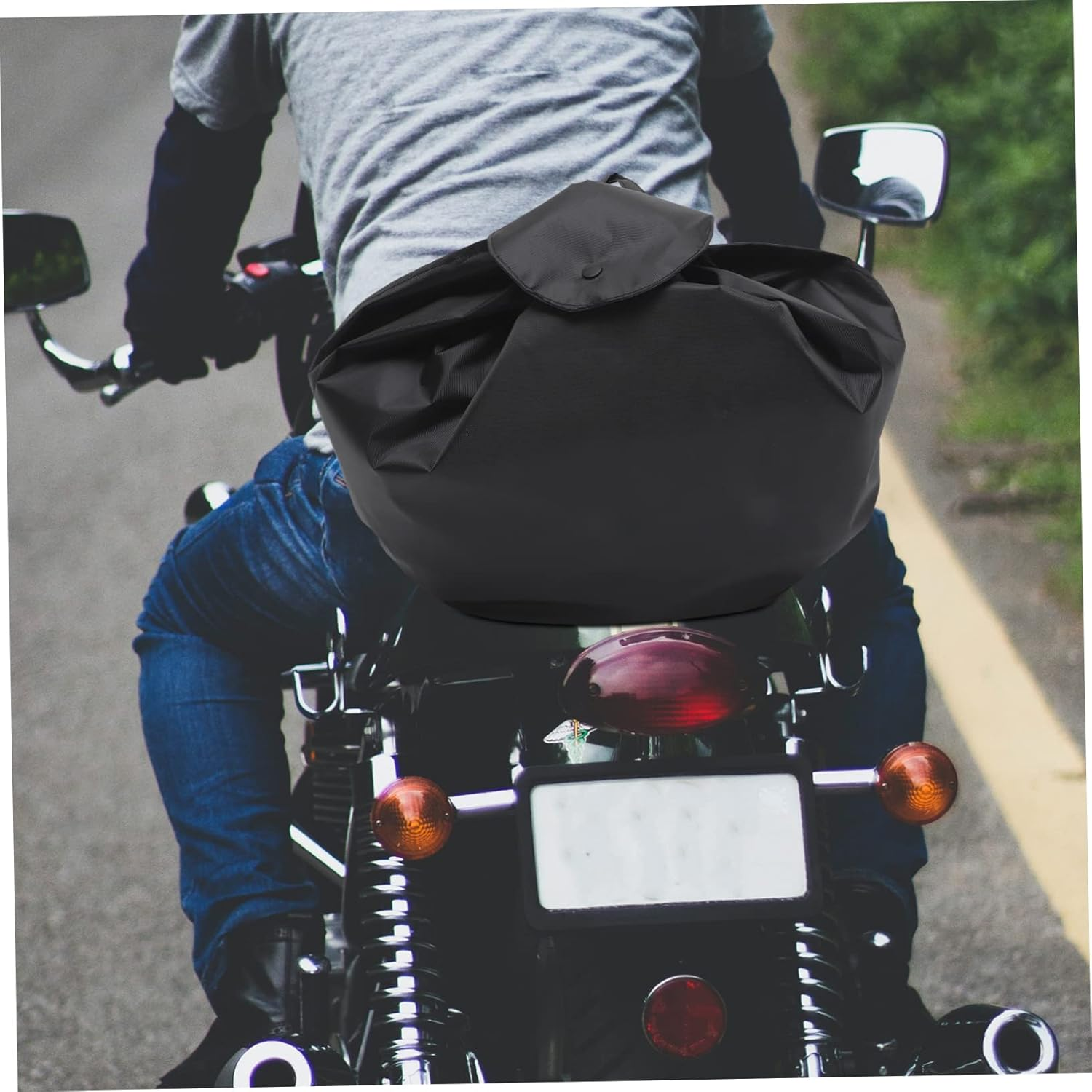 Vaguelly Motorcycle Helmet Pouch Capacity Storage Bag for Helmets Dustproof Design for Motorbike Electric Bike Use Material