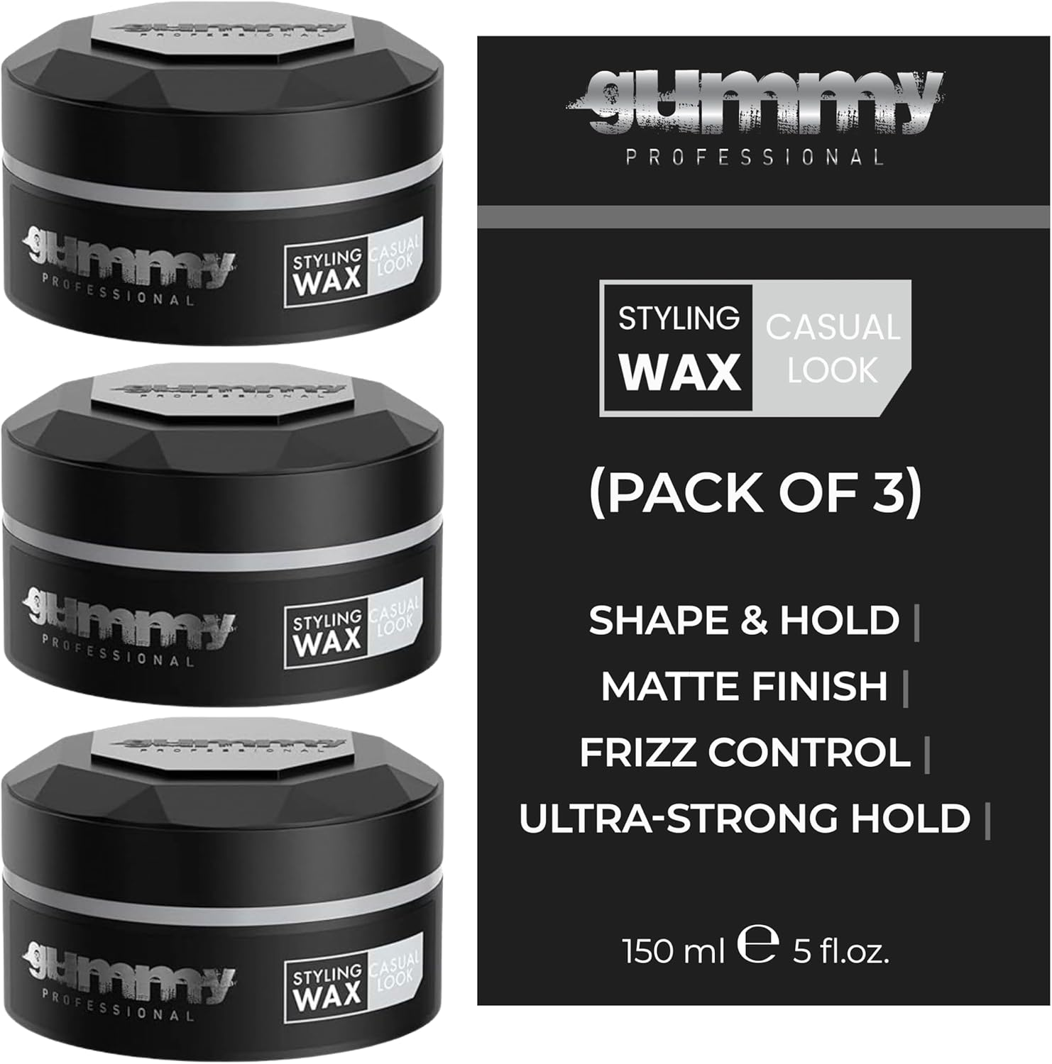 Gummy Hair Styling Wax Hair Styling Wax 150 Ml Pack of 2 (150 Ml (Pack of 2), Casual Look image number 1