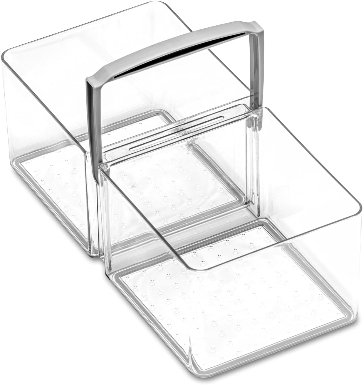 Madesmart Fridge Portable Tote/Condiment Caddy, 12.19 X 5.69 X 4.38 in (30.96 X 14.45 X 11.11 Cm), Light Grey image number 2