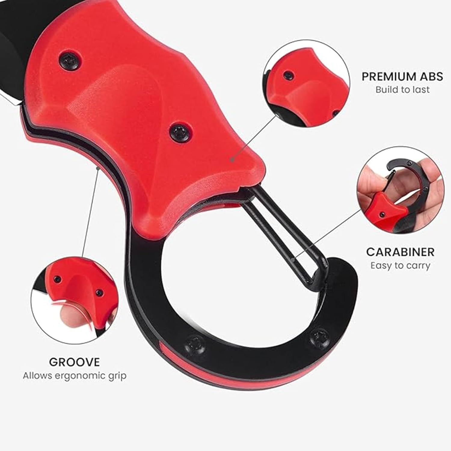 Small Pocket Knife for Men Women, Carabiner Mini Keychain Knife, Box Cutter, Folding Knives for Indoors Outdoors, Gifts Stocking Stuffers for Him and Her(Red) image number 2