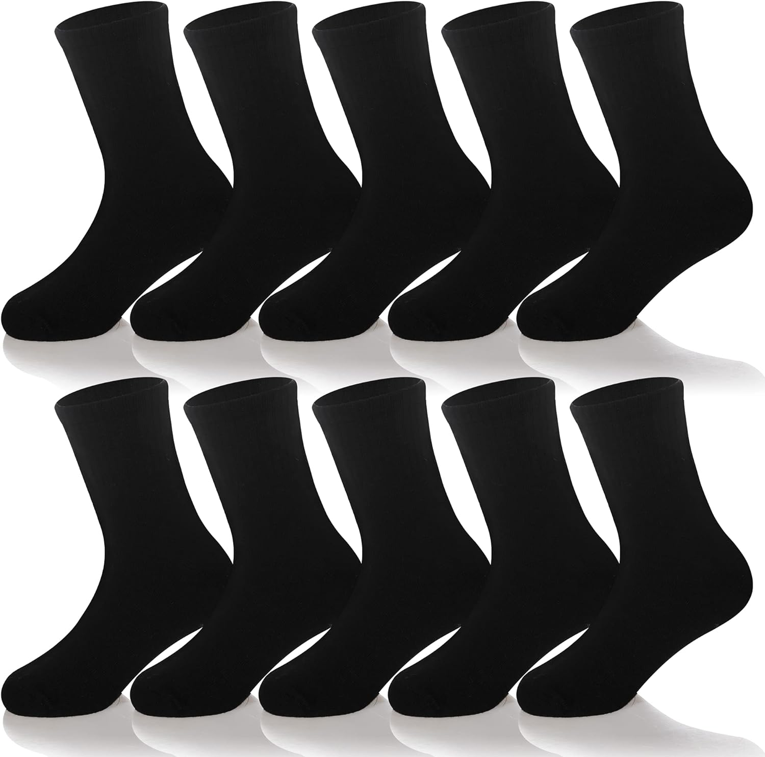 Kids Classics Crew Socks 10 Pairs Child Boy Girls Athletic Cotton Basic School Uniform Breathable Casual Sports Socks