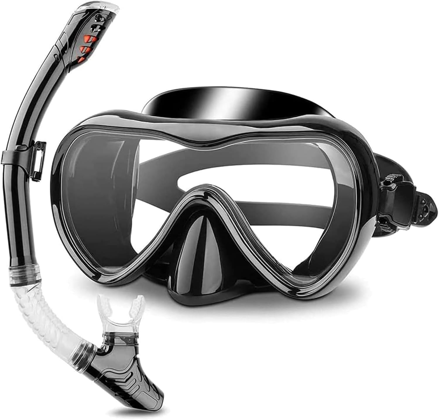 Diving Mask,Fold 180&deg;Panoramic Diving Snorkeling Goggles Tempered Glass Anti-Fog Anti-Leak Snorkeling，Snorkeling Mask with Latest Dry Top Breathing System,Adjustable Snorkeling Masks for Men & Women