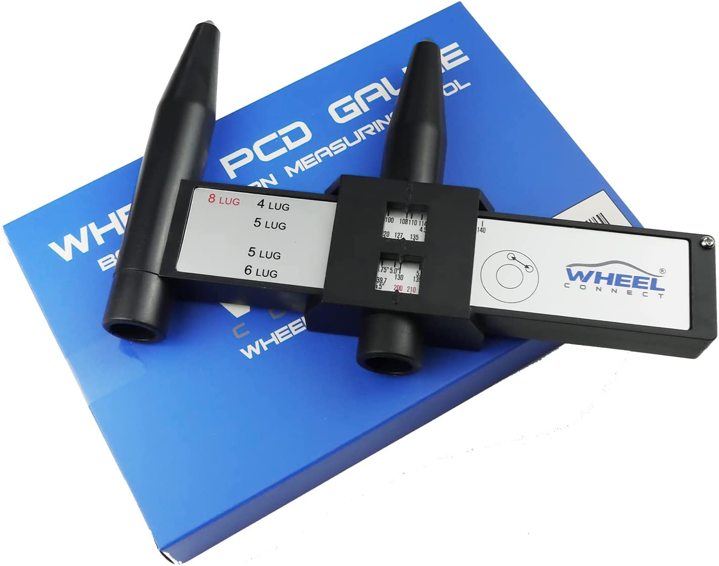 WHEEL CONNECT PCD Gauge，Wheel/Rim Bolt Pattern Measuring Tool, PCD Ruler, Sliding Caliper for 4 5 6 8 Holes image number 2