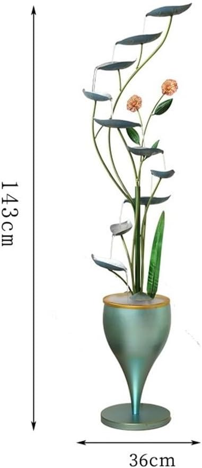 Outdoor Fountain Creative Circular Flow Ornaments Floor Standing Modern Feng Shui Wheels Light Luxury Decorations Housewarming and Opening Gifts(Green) image number 1