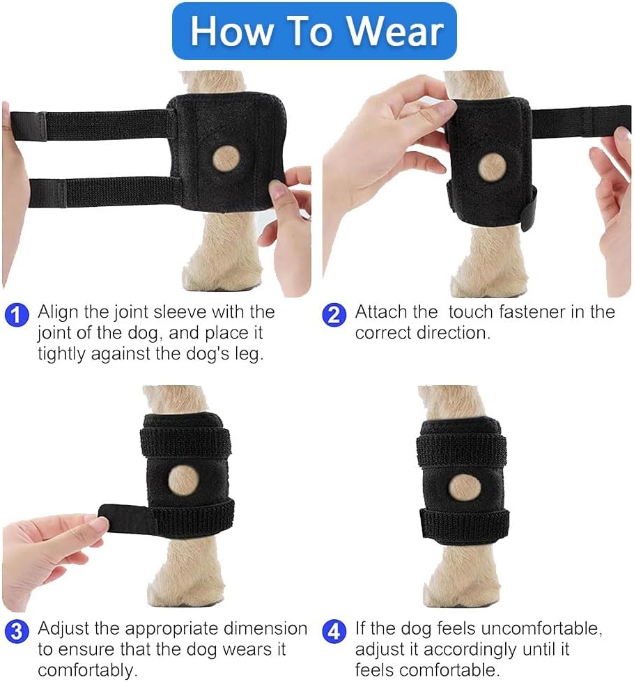 2 Pack Dog Joint Brace &ndash; Rear Leg Hock Support & Elbow Compression Wrap for Joint Injury, Sprain Protection, Arthritis Healing & Stability Loss image number 2