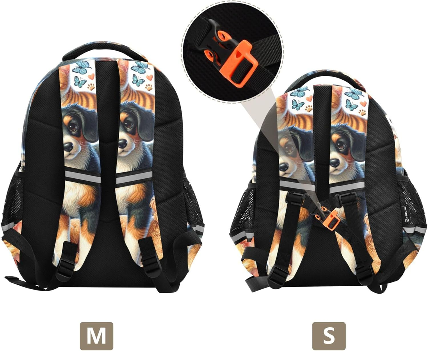 Cute Dogs and Cats Kids Backpack Boys Toddlers Elementary School Bag Cartoon Animal Print Personalized Custom Bookbag image number 1