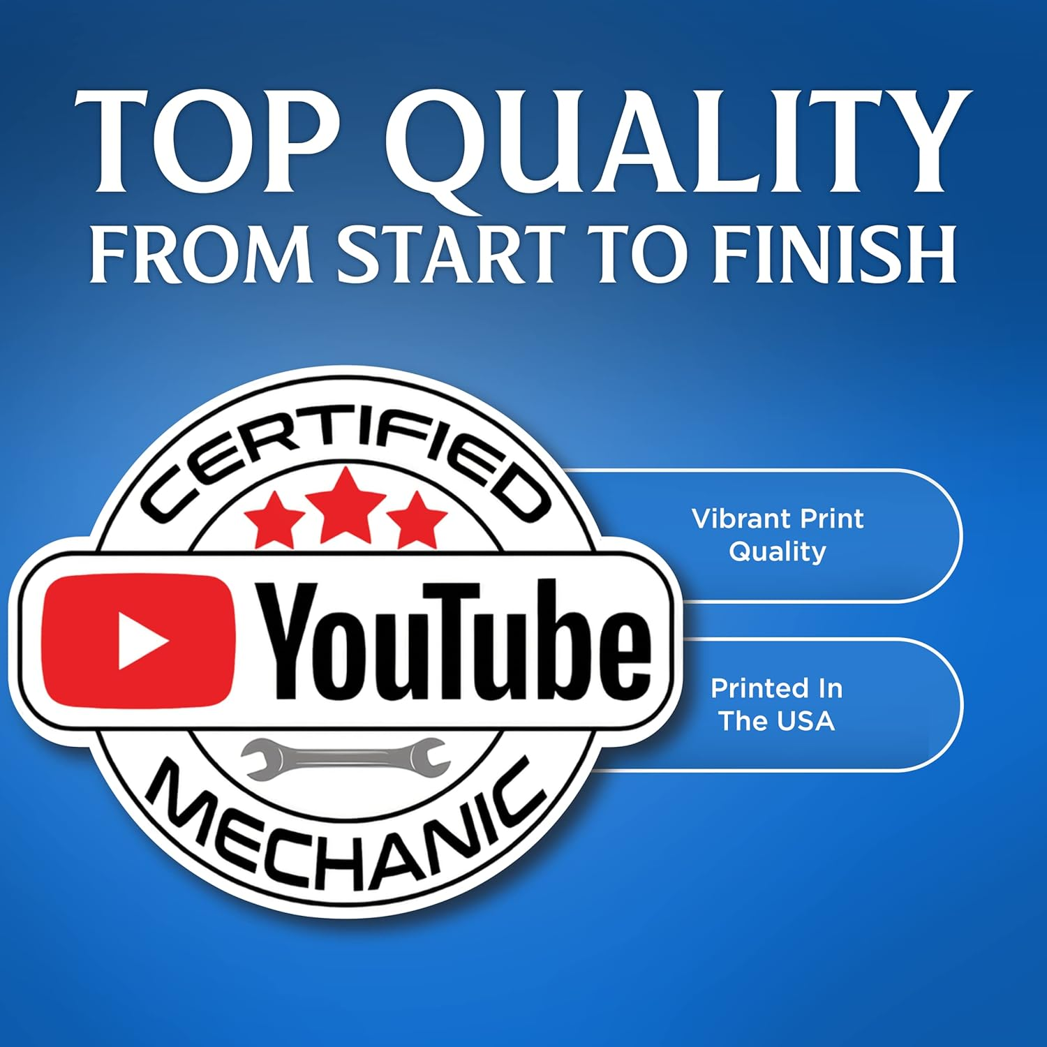 (3 Pack) Certified Youtube Mechanic Sticker - Funny You-Tube Mechanic Decal for Expert Mechanic - 5.5" - Automotive Industry - Office Gag Gift - Jokes for Friend - Made in USA - BMCS060 (BMCS060) image number 3