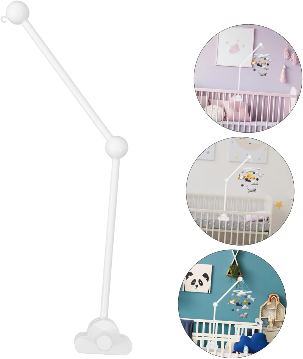 Bed Bell Bracket Crib Mobile Holder Mobile Stand for Crib Sturdy Wood Cot Bed Mount image number 1