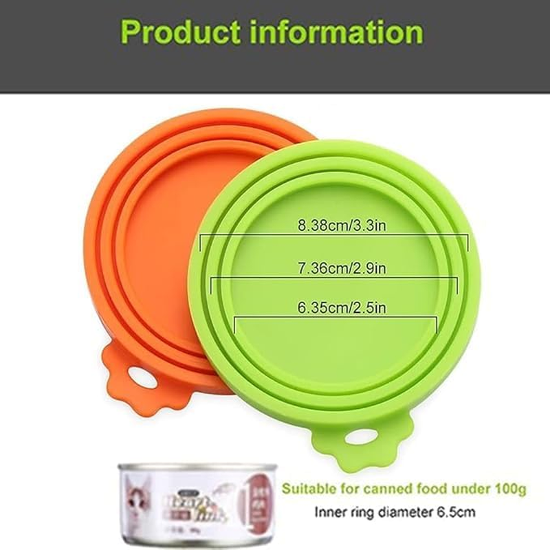 Silicone Pet Food Can Cover 4 / Set Silicone Can Cover 1 Pack 3 Standard Size General Purpose Cat and Dog Food Can Cover Dishwasher Safe image number 3