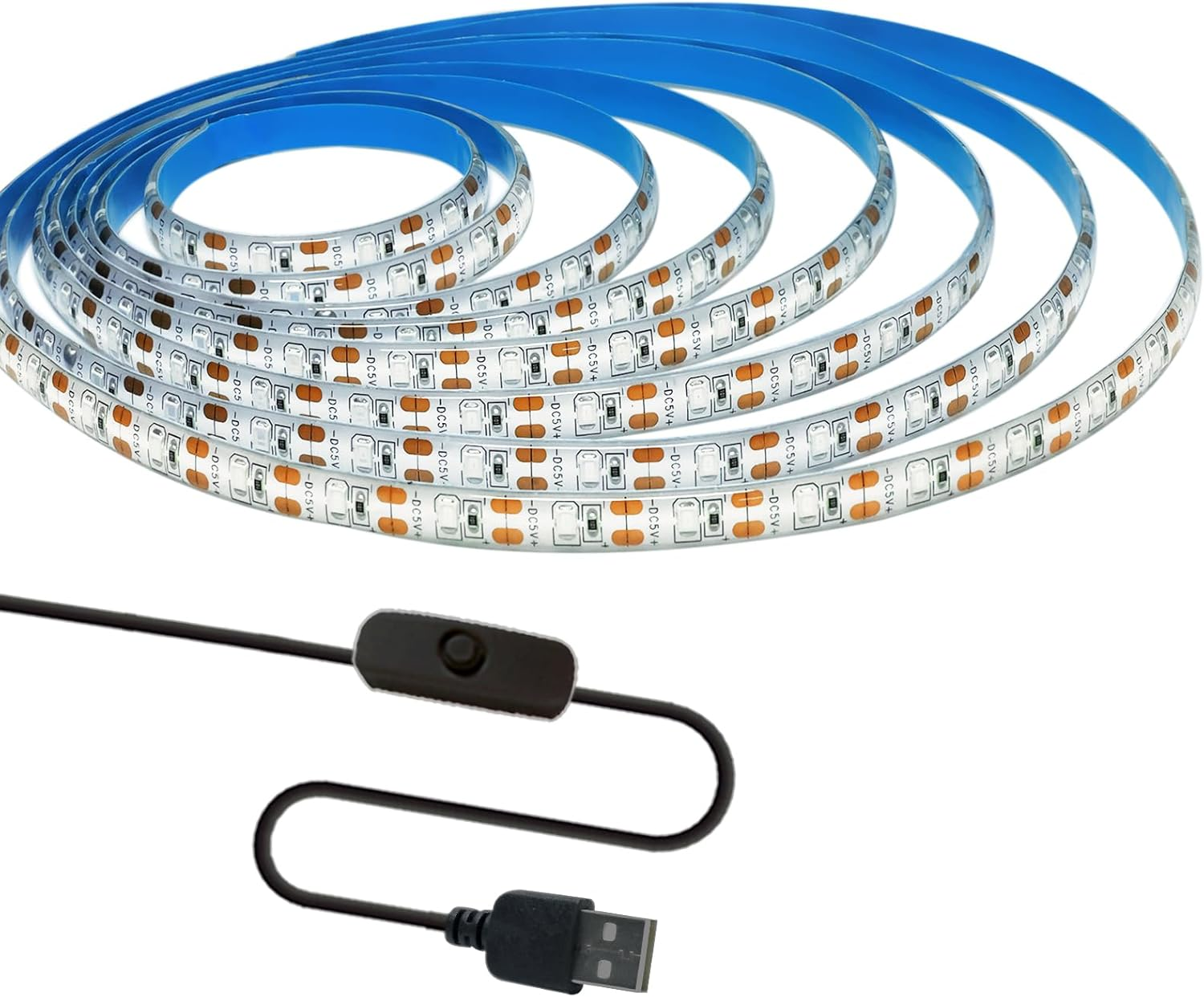 Tesfish UV LED Strip, 5V USB 3M Black Light Ribbon with Switch SMD 2835 395Nm-405Nm IP65 Waterproof Total 180 Leds Strip Light for Bar, Halloween Party, Club, Decoration