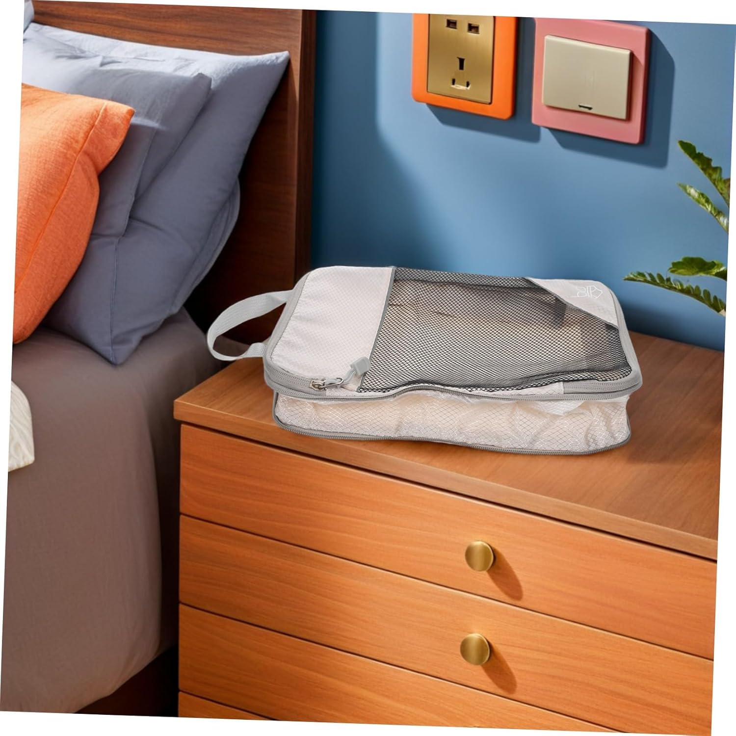 ROMISBABA 3PCS Travel Compression Zipper Storage Bags Expandable Packing Cubes for Suitcases Reusable Luggage Organizers Space-Saving Self-Compressible Storage Bags for Clothes Shoes image number 6