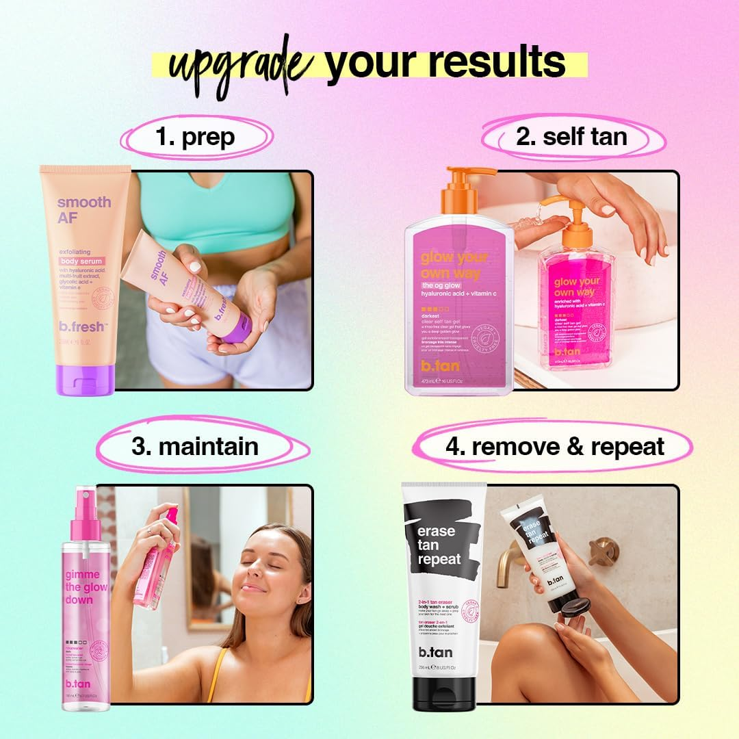 B.Tan Glow Your Own Way Clear Self Tan Gel for Women 16 Oz Gel image number 4