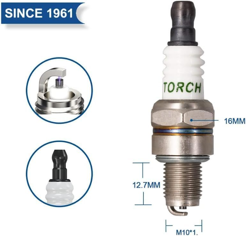 TORCH CMR7H Spark Plug Repalce for 3066/CMR7H, for 965/RZ7C RZ7CT10, for TR14C TR14S, for 4194, for Tanaka 018-16005-20, for Torch AC7R, for Husqvarna 581362301, OEM image number 1