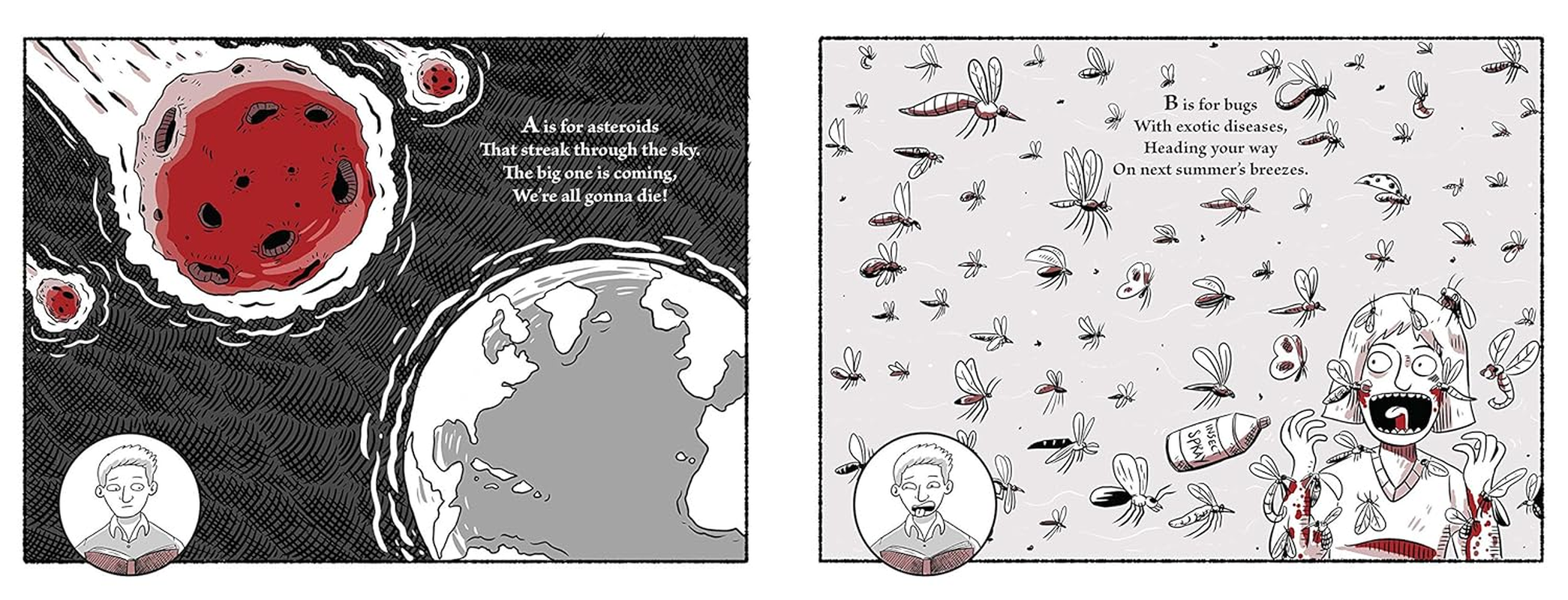 A Is for Asteroids, Z Is for Zombies: a Bedtime Book about the Coming Apocalypse image number 3