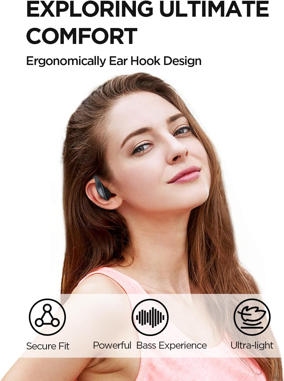 1MORE S70 Open Ear Earbuds, Bluetooth 5.3 Headphones, Wireless Earphones with 4 AI ENC Call Noise Reduction, Enhanced Bass, 6 EQ Setting, IPX5, 40H, Ultra-Light Comfort for Running, Training Etc image number 4