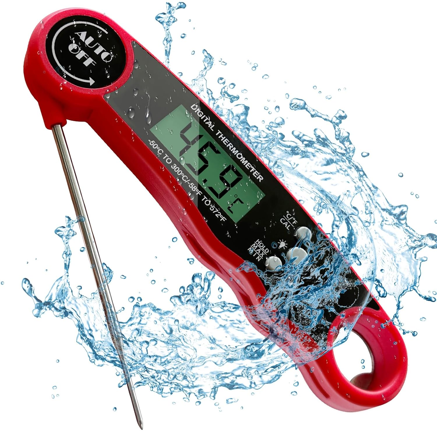 JOLLY GADGETS AUTO Instant Read Digital Thermometer &ndash; Waterproof, Fast & Accurate with Backlight Display, Calibration Function, and Wide Temperature Range for Cooking, Grilling, Frying, and Baking image number 3