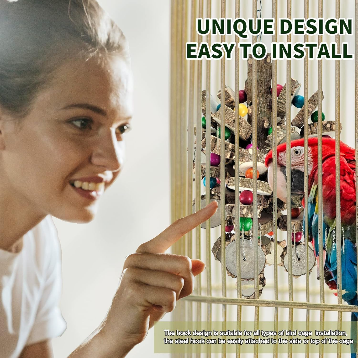 Bird Toys, Bird Large Parrot Toys, Natural Pet Bird Chewing and Chewing Toys for Amazon Parrots, African Gray Parrots, Macaws and Other Medium and Large Birds