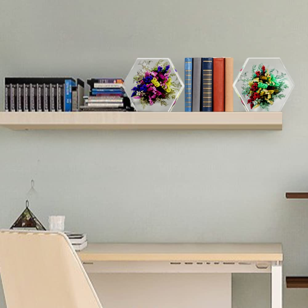 2 Pcs Large Resin Molds, Finegood Hexagon round Resin Molds Silicone Deep Silicone Molds for Epoxy Resin DIY Bookends Specimens Weeding Flower Preservation Resin Mold image number 5