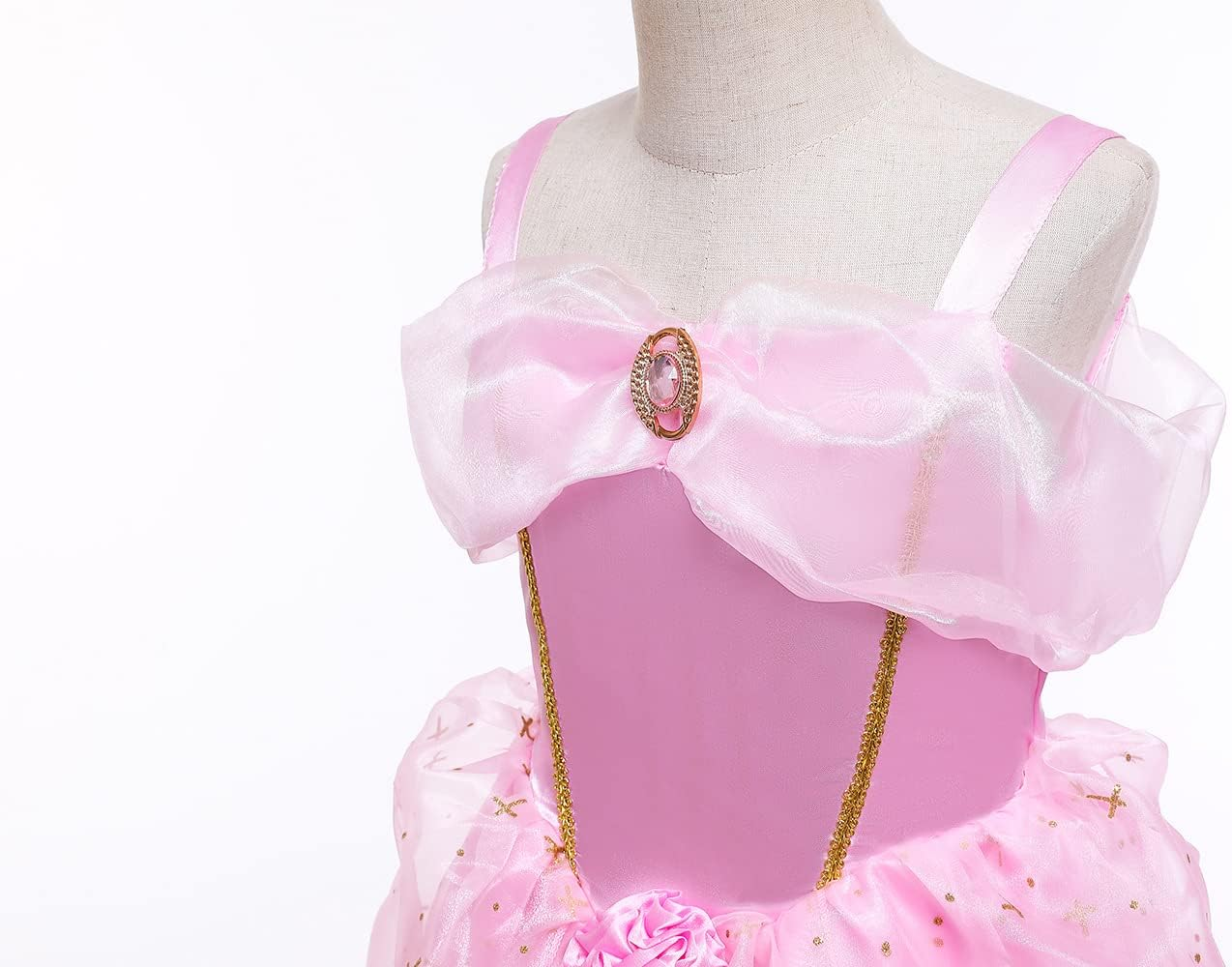 Princess Aurora Costume for Girls Birthday Party Outfit Halloween Cosplay Dress up with Accessories for 3-11 Years image number 5