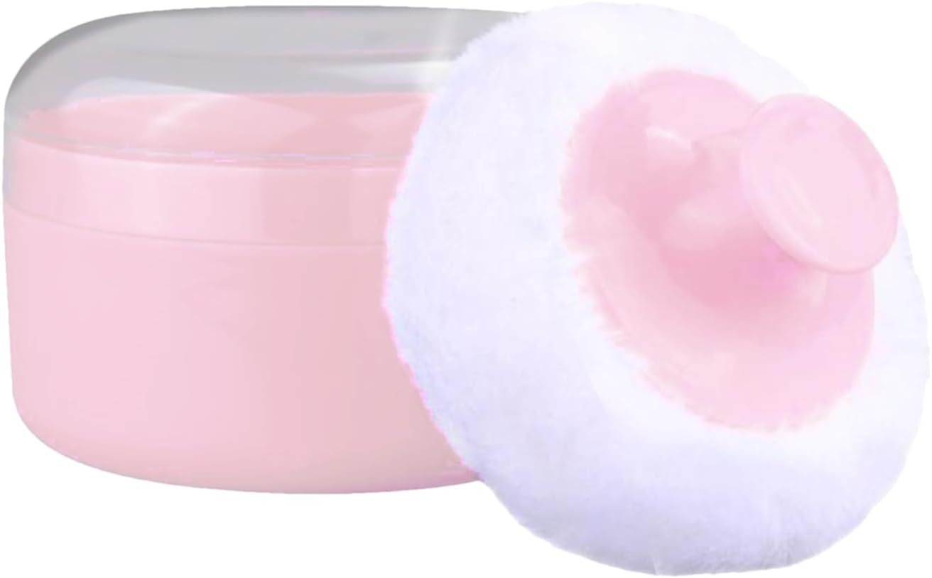 Baby Powder Puff and Container Travel - Baby Loose Powder Puff - Sponge Storage Case for New Parents Babysitters Pediatric Nurses Nursery Bath Time Travel Caregivers Home image number 4