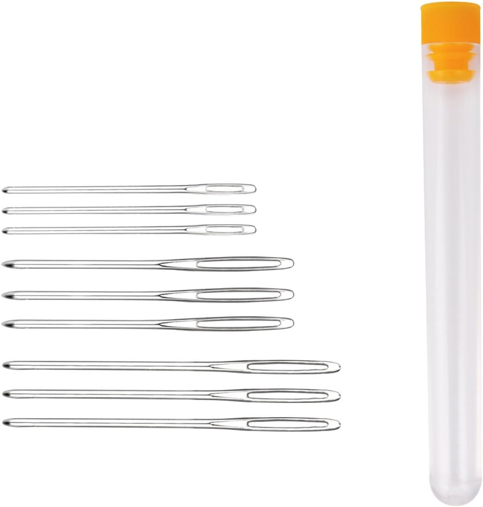 Betybedy Large-Eye Blunt Needles Stainless Steel Yarn Knitting Needles 9 Pieces Sewing Needles Perfect for Finishing off Crochet Projects (Silver) image number 4