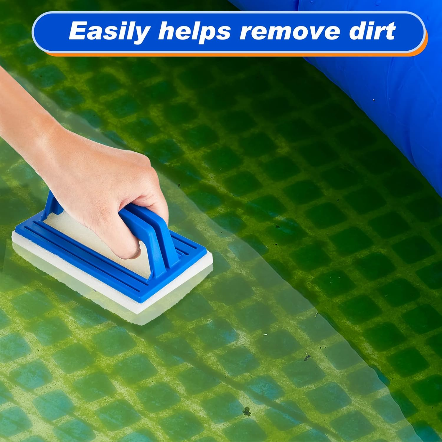 2 Pcs Sponge Swimming Pool Brush Hand Held Bath Scrubber Brush Kitchen Cleaning Tools Tile Brush Scrub Sponges for Shower Bathroom Wall image number 2