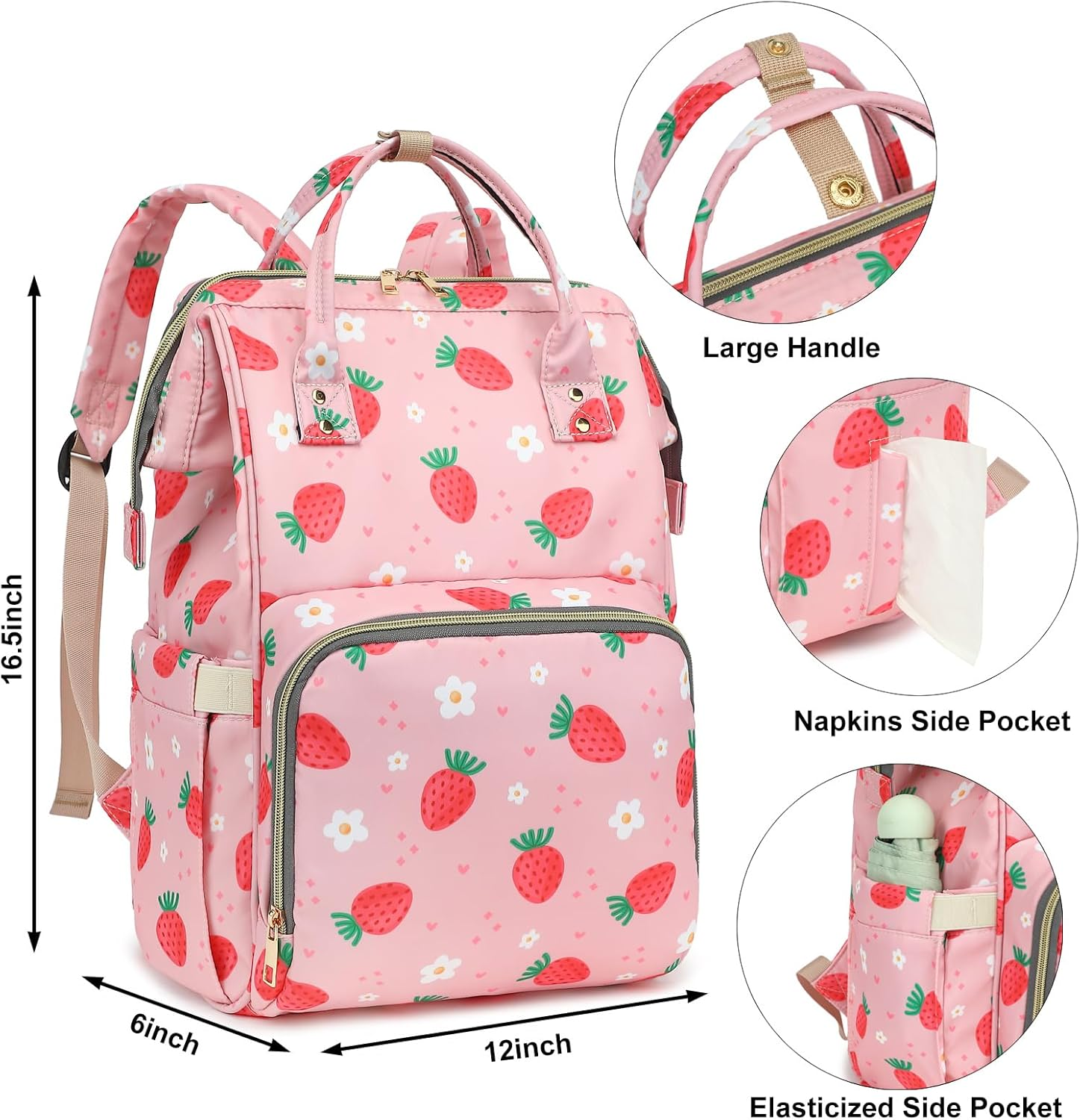 Baby Diaper Bag Backpack for Girls Boys, Xunteny Waterproof Large Maternity Nappy Bags for Mom - Cow Print image number 4