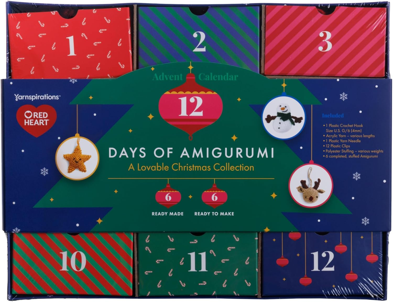 Red Heart Advent Calendar Multi Color Yarn - 1 Pack of 14.53Oz/412G - 100% Acrylic - #4 Worsted (Medium) - - Knitting/Crochet image number 5