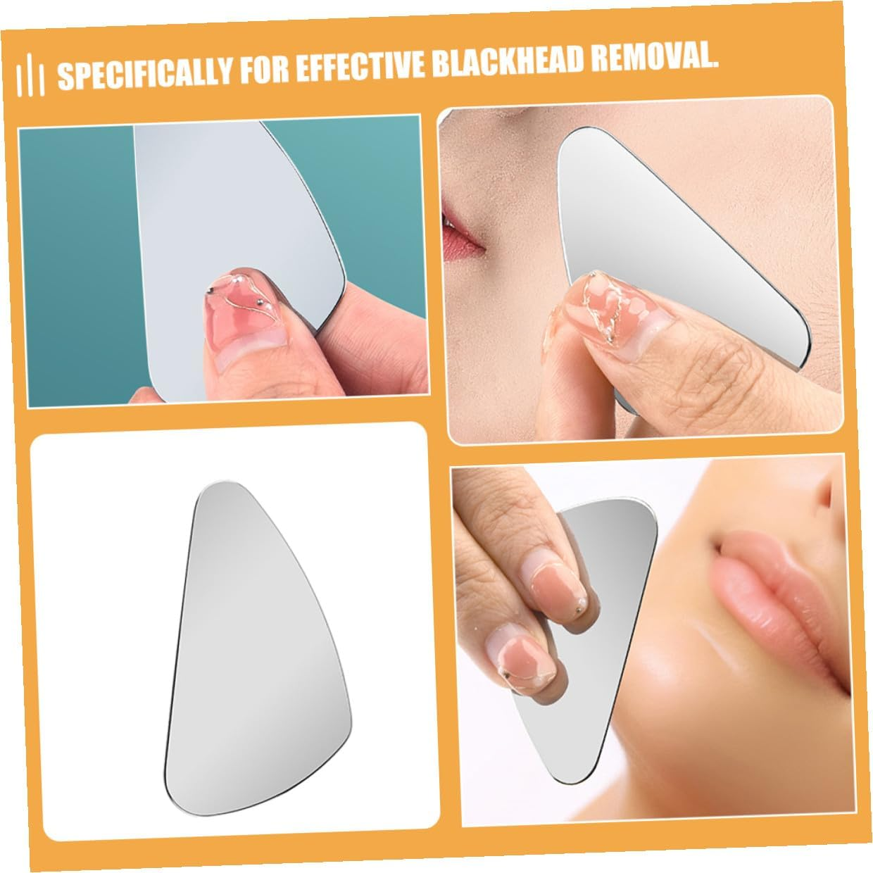DEARMAMY Blackhead Extractor Tool Stainless Steel Pimple Remover with Triangular Shape for Accurate Nose and Face Treatment image number 5