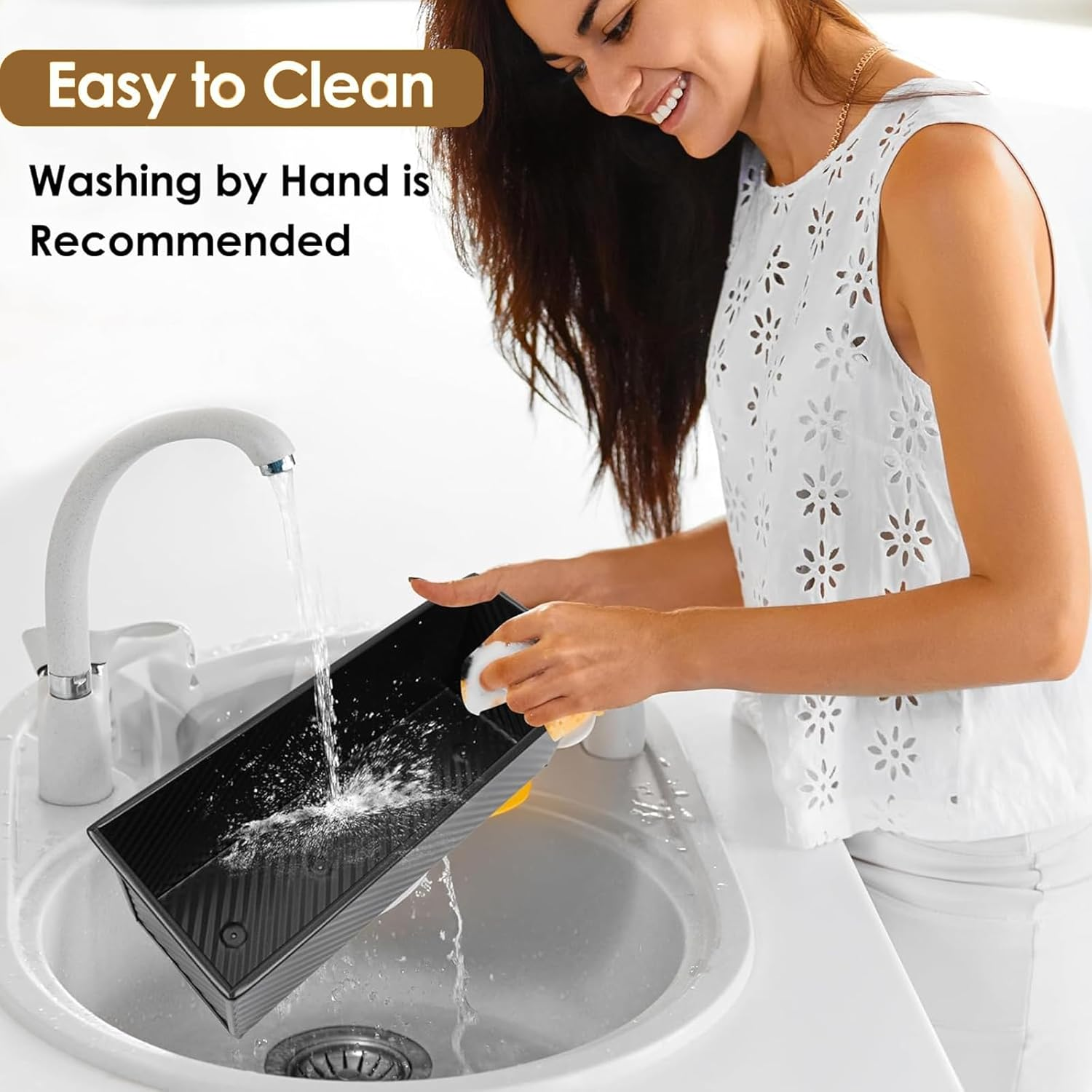 MYLEUS 2 Pack Pullman Loaf Pan Set, Non-Stick Carbon Steel Bread Pans with Lids, 1Lb & 1/2 Lb Capacity, Ideal for Homemade Bread, Baking Sandwiches & Toasts, Black image number 2