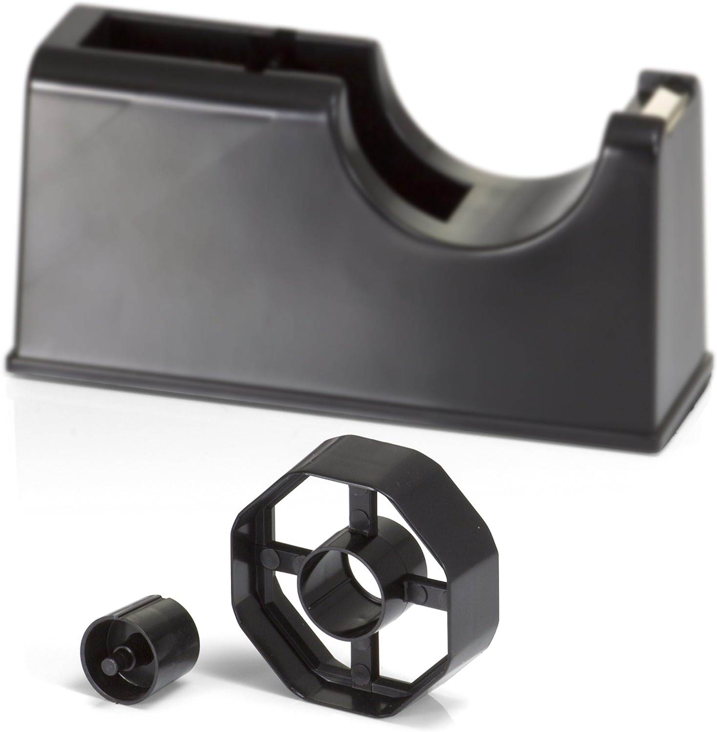 Officemate 2-In-1 Heavy Duty Tape Dispenser 1-Inch and 3-Inch Core, Black (96699) image number 3