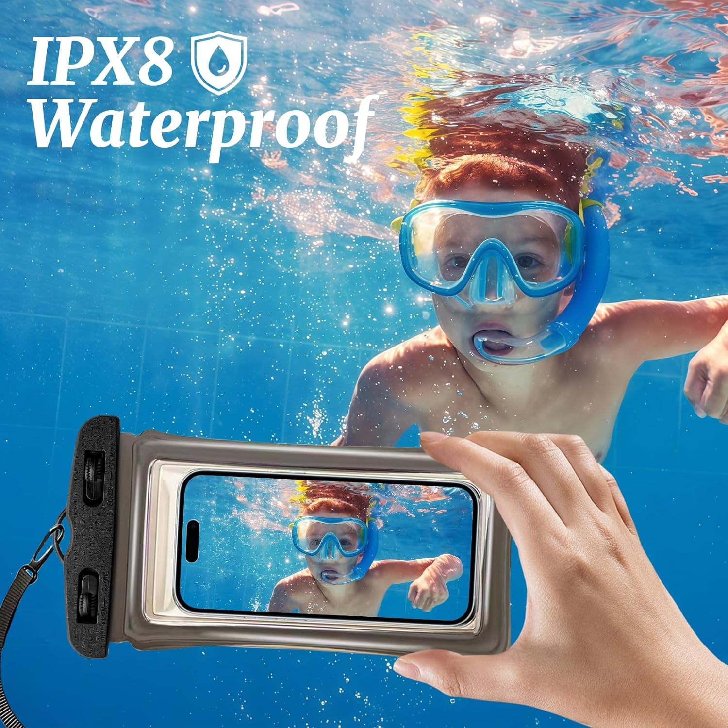 AIAOO Waterproof Phone Pouch 4 Pack, IPX8 Waterproof Phone Case for Iphone 17 16 15 14 Pro Max Plus, Galaxy S25 S24 Ultra, Universal Fit up to 7.2 Inch, Black & White Dry Bag for Water Activities image number 2