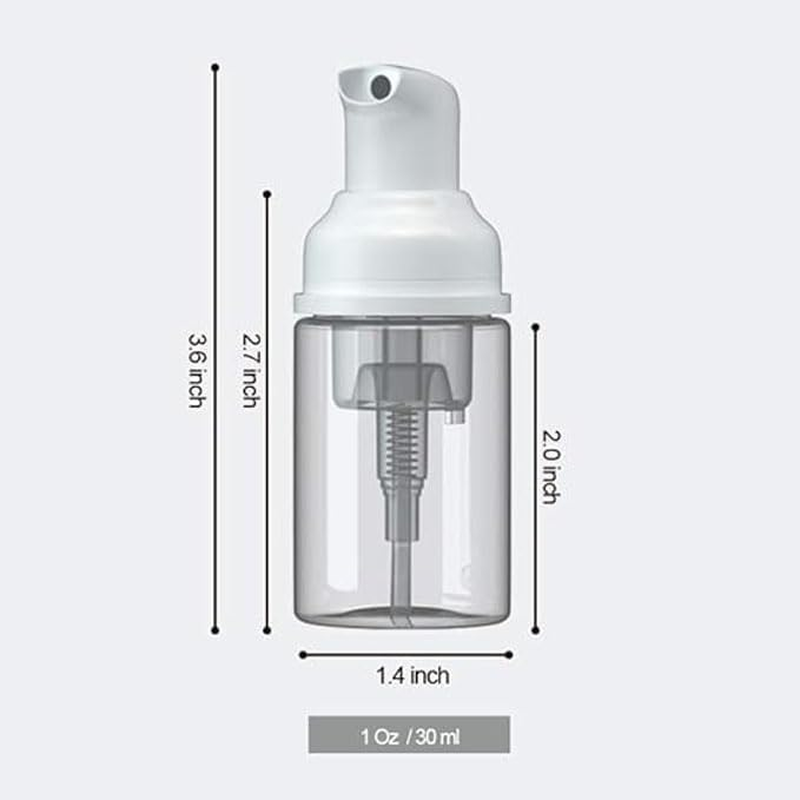 Empty Travel Foaming Pump Bottle, 6Pcs Empty Foaming Pump Bottles Soap Dispensers,Clear Plastic Small Foam Soap Dispenser,Small Foam Dispenser Pump Empty Foaming Pump Bottles,Empty Foam Pump Bottles image number 2
