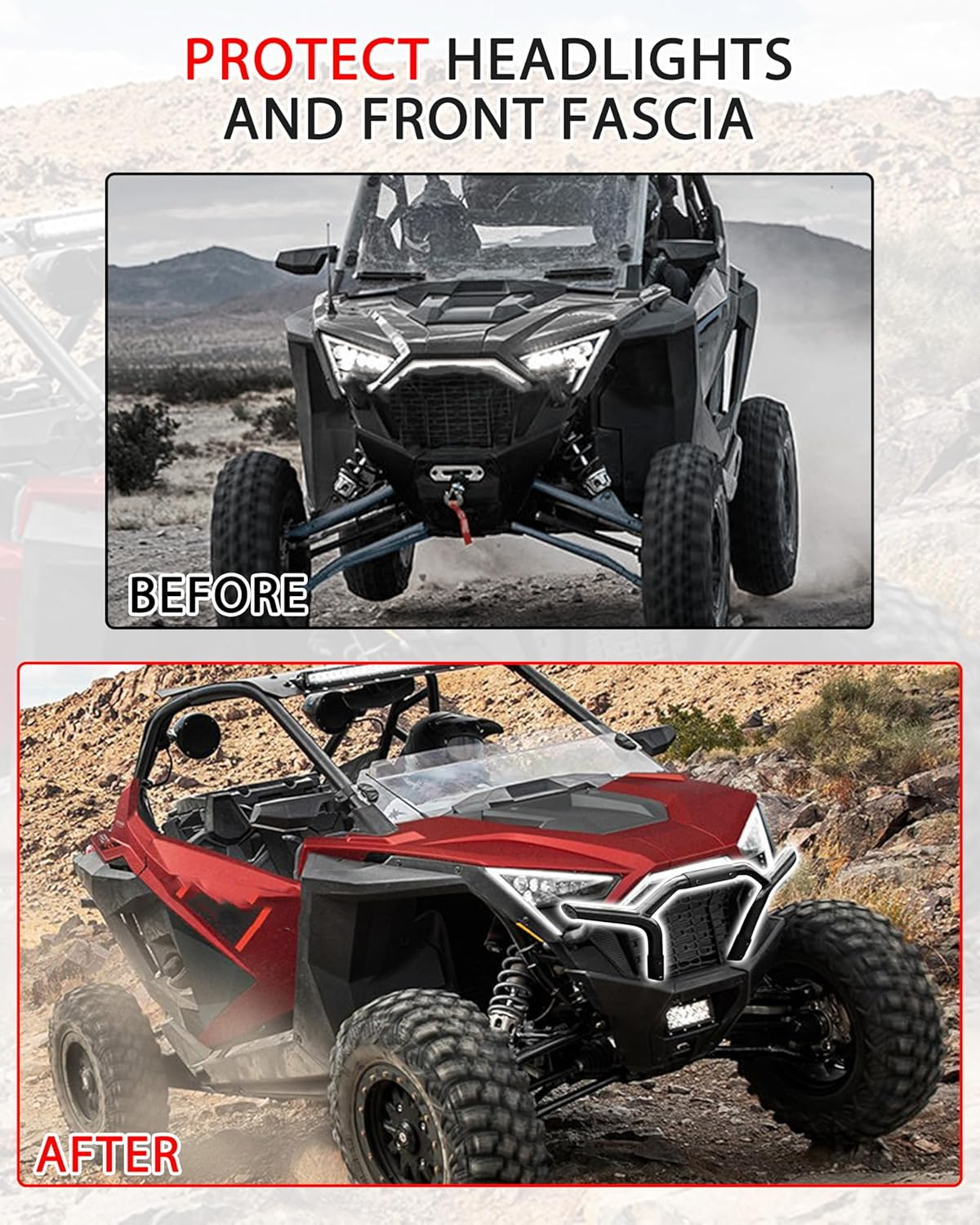 SAUTVS RZR PRO XP Front Bumper, Black Front Brush Guard Low Profile Bumper for Polaris RZR PRO XP/XP 4 2020-2022 Accessories (Replace OEM 2883746)