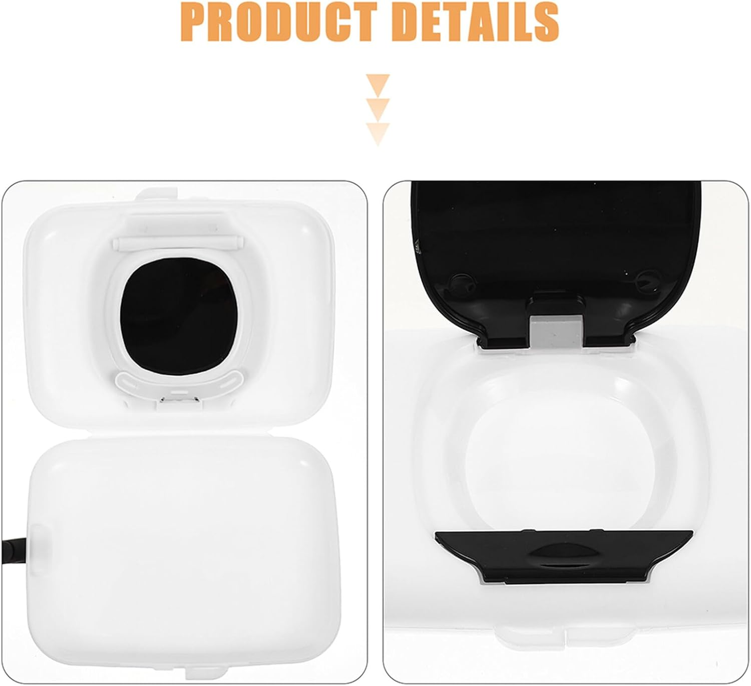 Baby Wipes Dispenser Portable Travel Wipe Holder Case Refillable Black 2Pcs Suitable for Diaper Bags and Outdoor Use image number 3