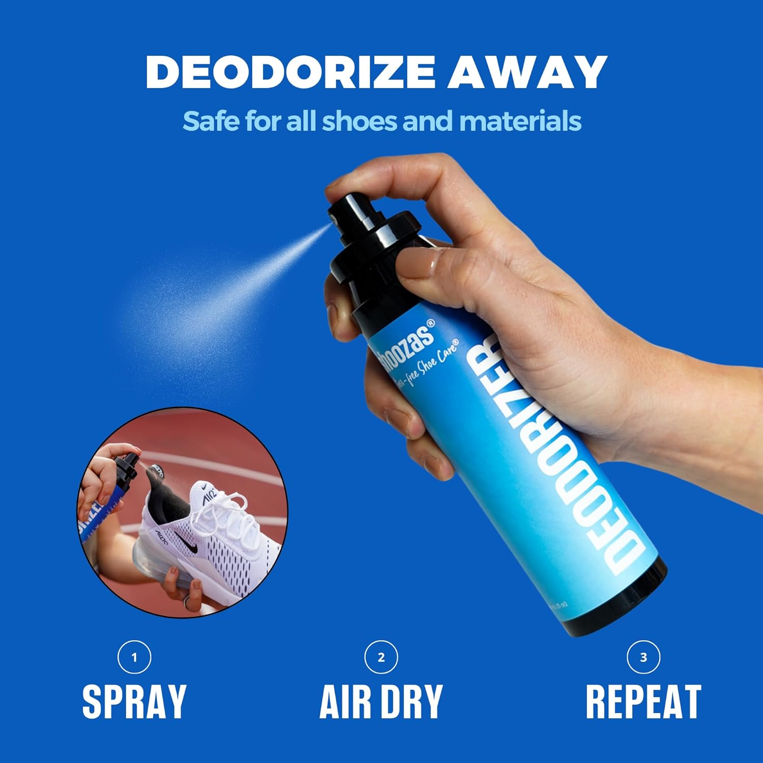 Shoozas Shoe Deodoriser Spray - Eliminate Shoe Odour, Shoe Freshener Spray for Smelly Shoes, Made from Natural Ingredients, Safe for All Shoe Types and Materials image number 6