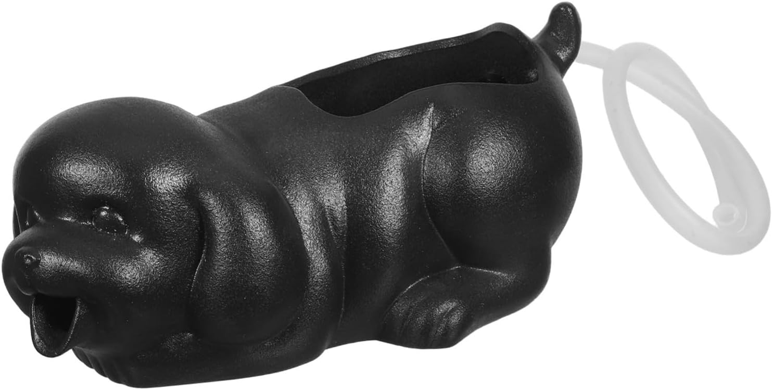 HANABASS Ceramic Dog Fountain Spitter Water Feature for Aquarium and Garden Decor Indoor Outdoor Tabletop Waterfall with Plant-Friendly Design Fish Tank Running Water Statue for Enhanced