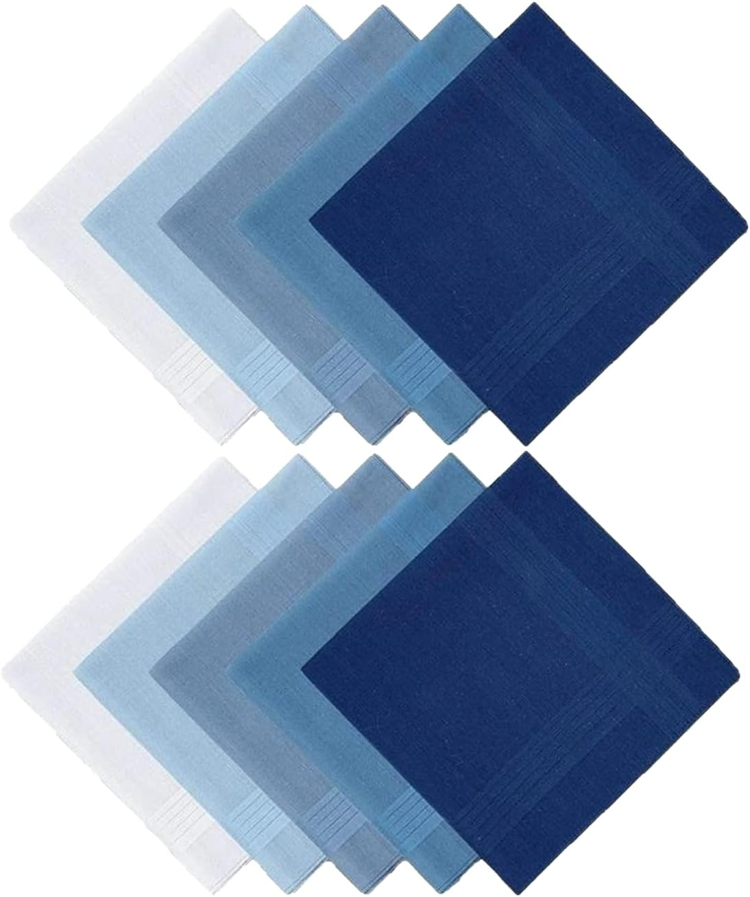 Men&rsquo;S Handkerchiefs Soft Cotton Blue Stripe Pocket Square, (15.7 X 15.7 In) Reusable Environmentally Friendly Hanky, Classic Men Accessory Compatible with Suit Front Pocket &ndash; Durable Gentle Fabric image number 3