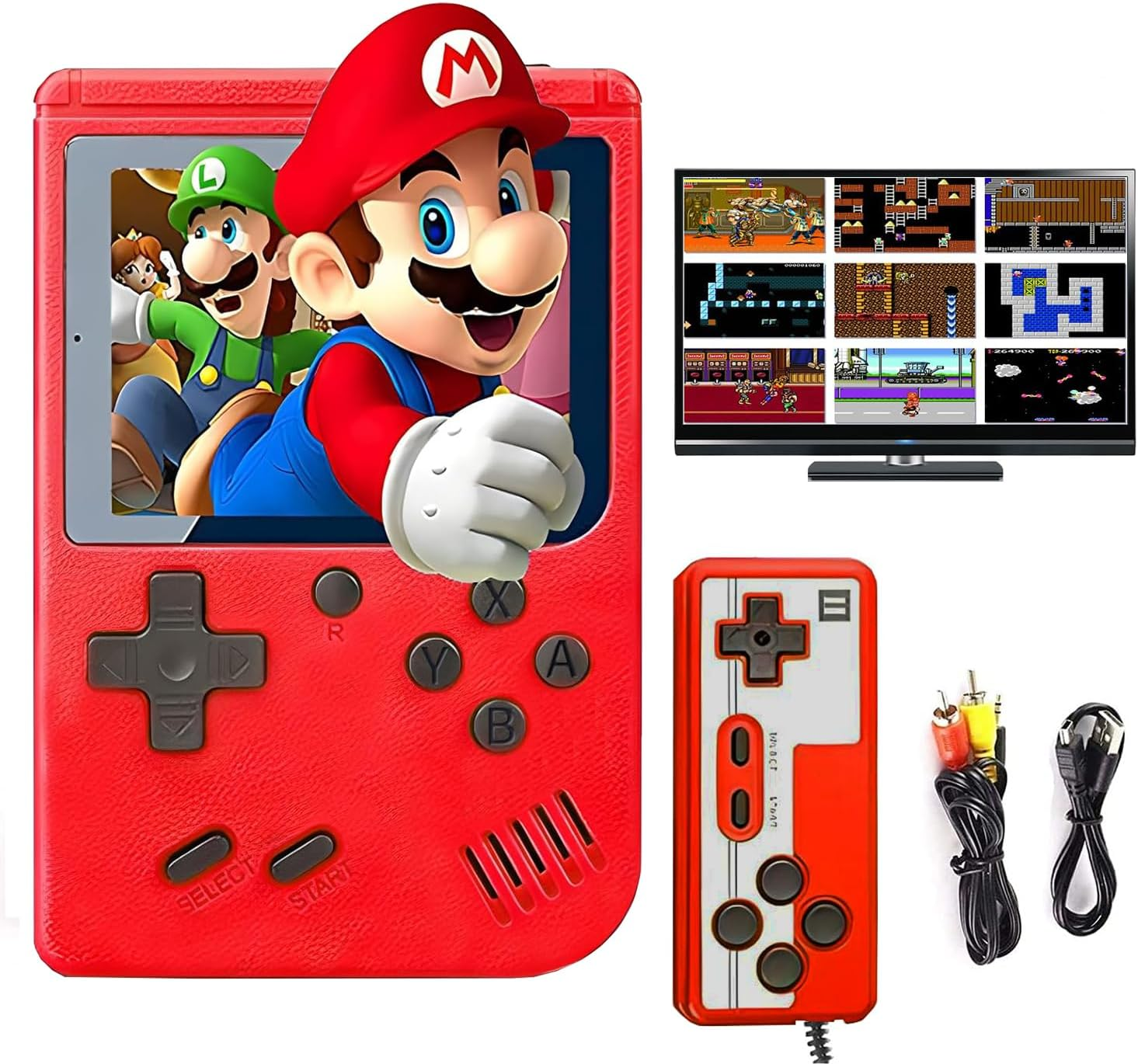 PTEROMYS Retro Handheld Game Console with 500 Classical FC Games-2.8 Inches Screen Portable Video Game Consoles (Game-Red) image number 2