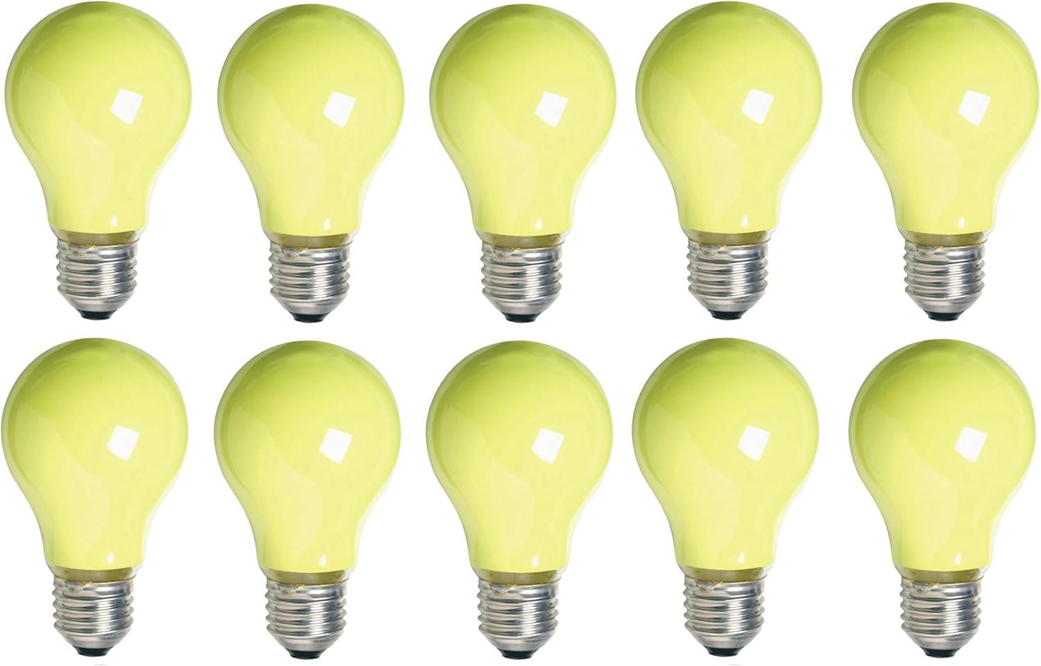 Yellow Insect Stopper Light Globes Bulbs Lamps 60W E27 Screw Mirabella (10)