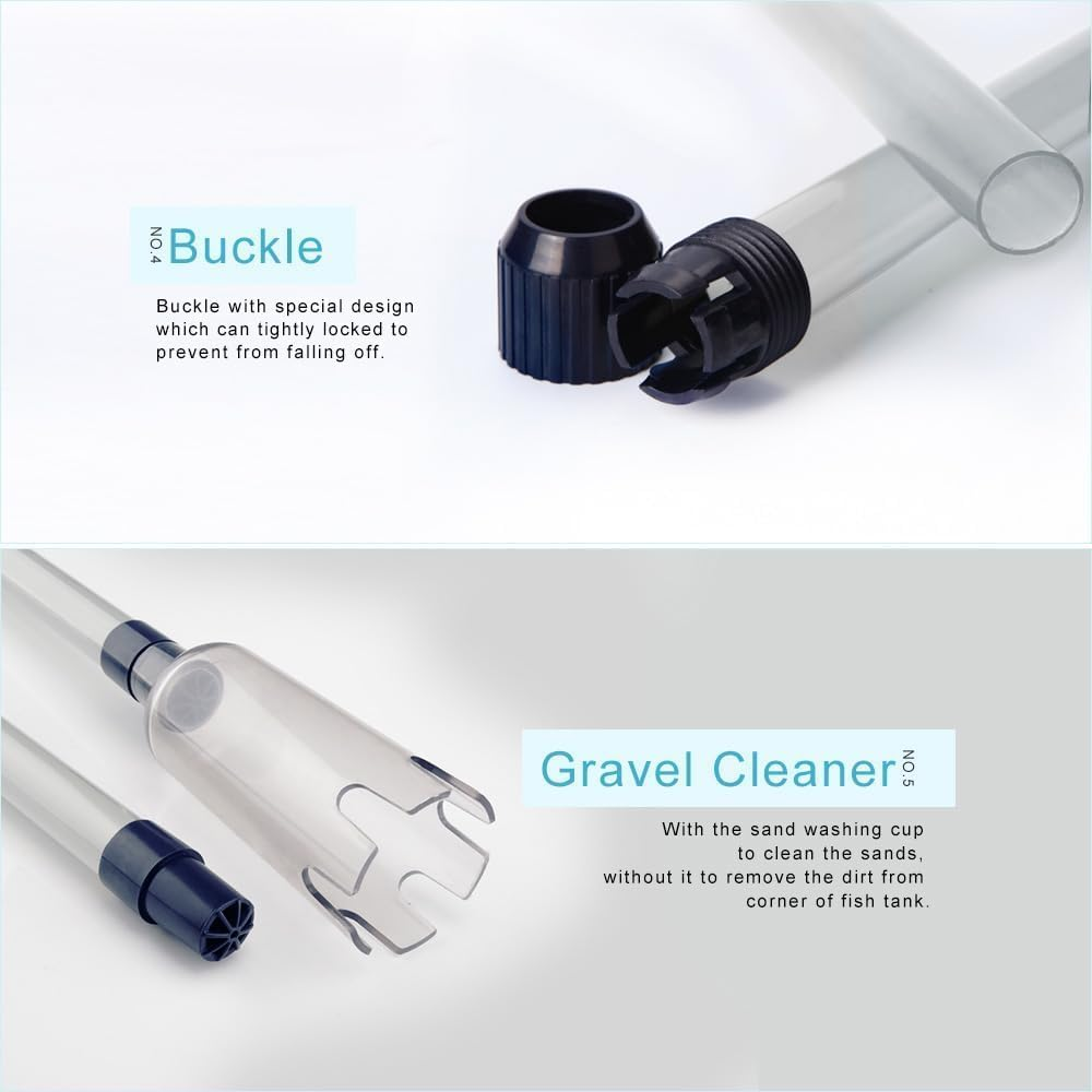 Electric Aquarium Vacuum Gravel Cleaner, Multifunction Fish Tank Cleaner Kit Gravel Vacuum, Syphon Operated Gravel Water Filter Cleaner Sand Washer for Automatic Wash Sand and Water Changer (Black) image number 1