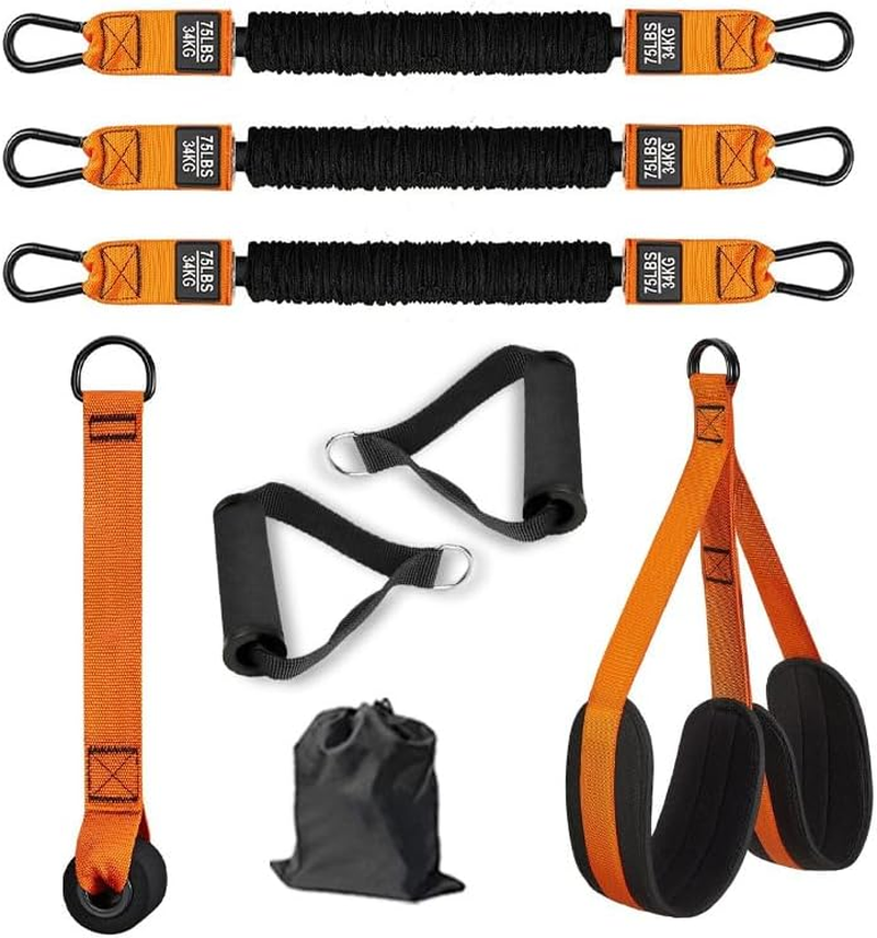 Pull-Up Assistance Bands (225Lb), Heavy-Duty Resistance Bands with Fabric Feet/Knee Rest, 3 Weight Options for Home Gym, Strength Training & Pull-Up Workouts
