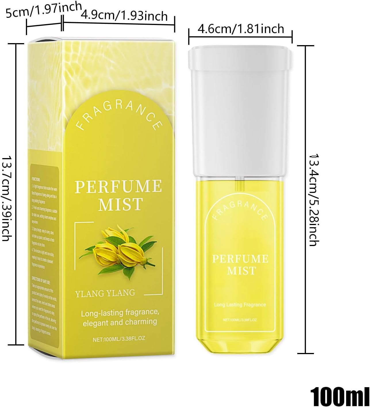 Hair Perfume - Long Lasting Fragrance Spray | Ylang Ylang Scented Hair Mist | Lightweight Portable Perfume for Skin and Hairs, 100Ml Floral Body Spray for Dating, Everyday Use image number 5