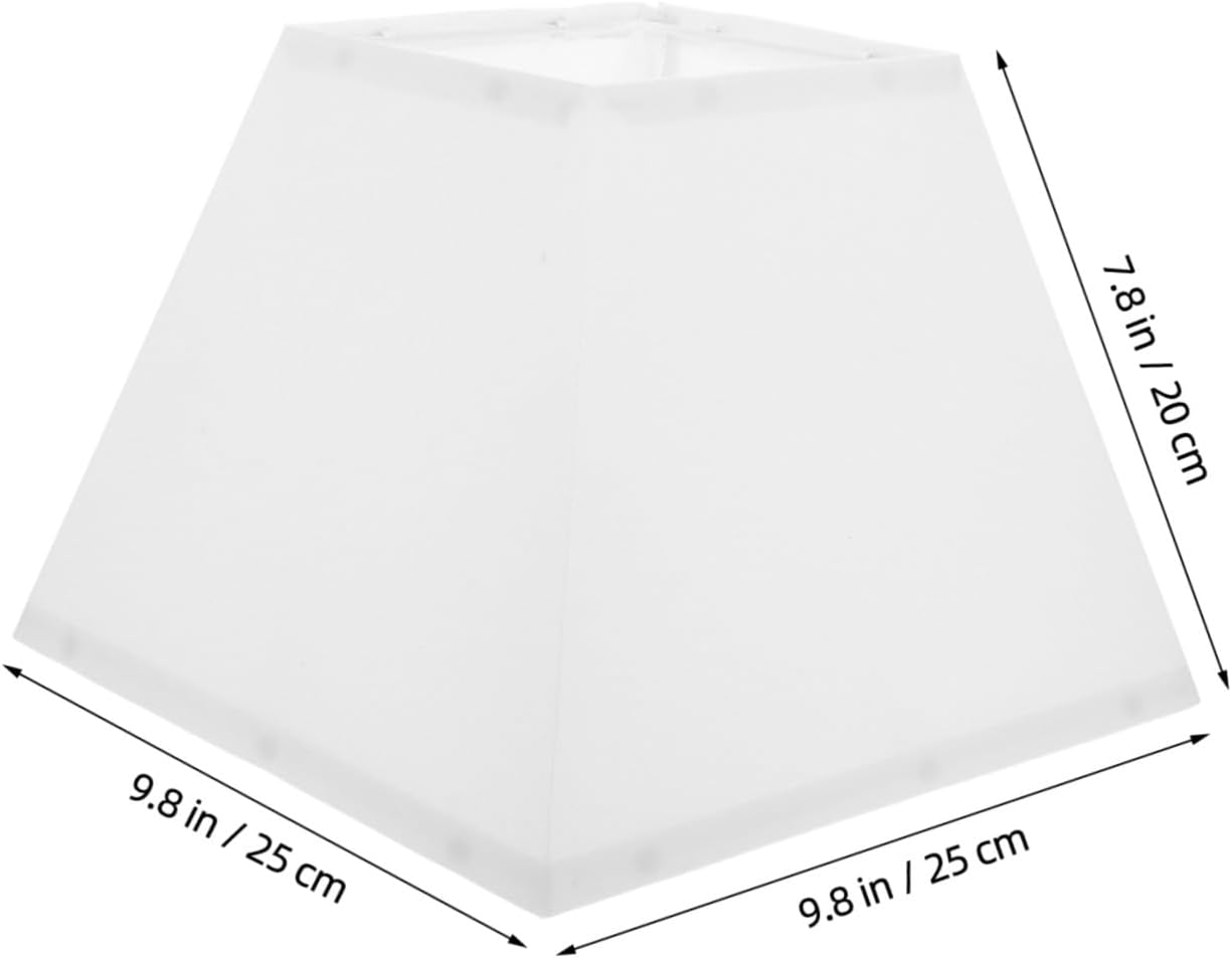 Toddmomy Vintage Fabric Lampshade White Trapezoidal Replacement Lampshade for Table Floor Lamp Robust Easy to Assemble Lamp Cover for Living Bedroom Versatile Light Decoration image number 4