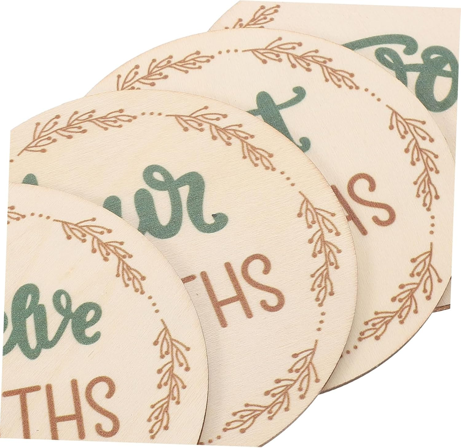 Gadpiparty Monthly Milestone Wooden Discs Photo Prop Growth Milestone Months Signs Decorative Wooden Cards for Photos image number 4