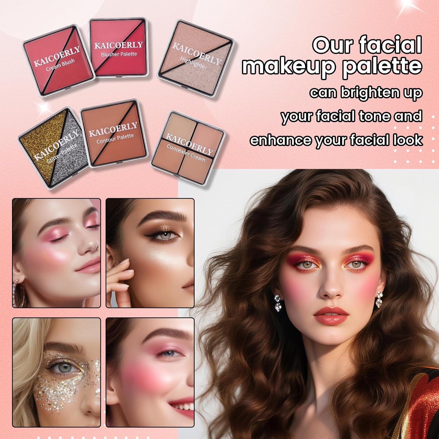 Makeup Kit for Women Girls, Fashionable Make up Present Set for Beginners Professionals Traveler with Case, Makeup Essential with Eyeshadow Palette, Lip Gloss, Mascara,Foundation Face Primer(Purple) - Pink image number 2