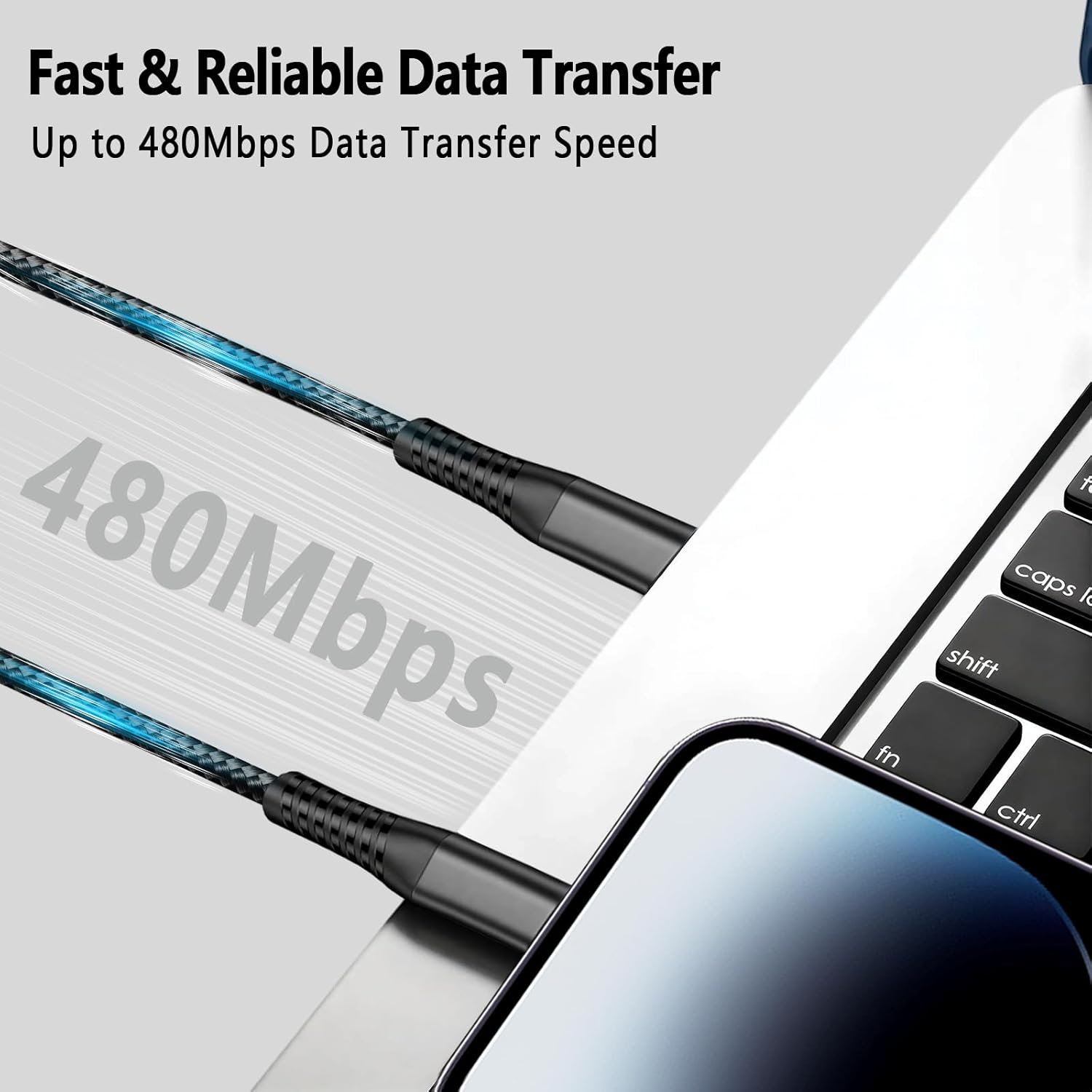 0.3 M USB C to IP Fast Short Charging Cable(3 Pack),Nylon Braided Mfi Certified Carplay Charger Power Delivery Charging Cord Compatible with Iphone 14/13/12/11/XS/XR/X/8 - Black image number 4