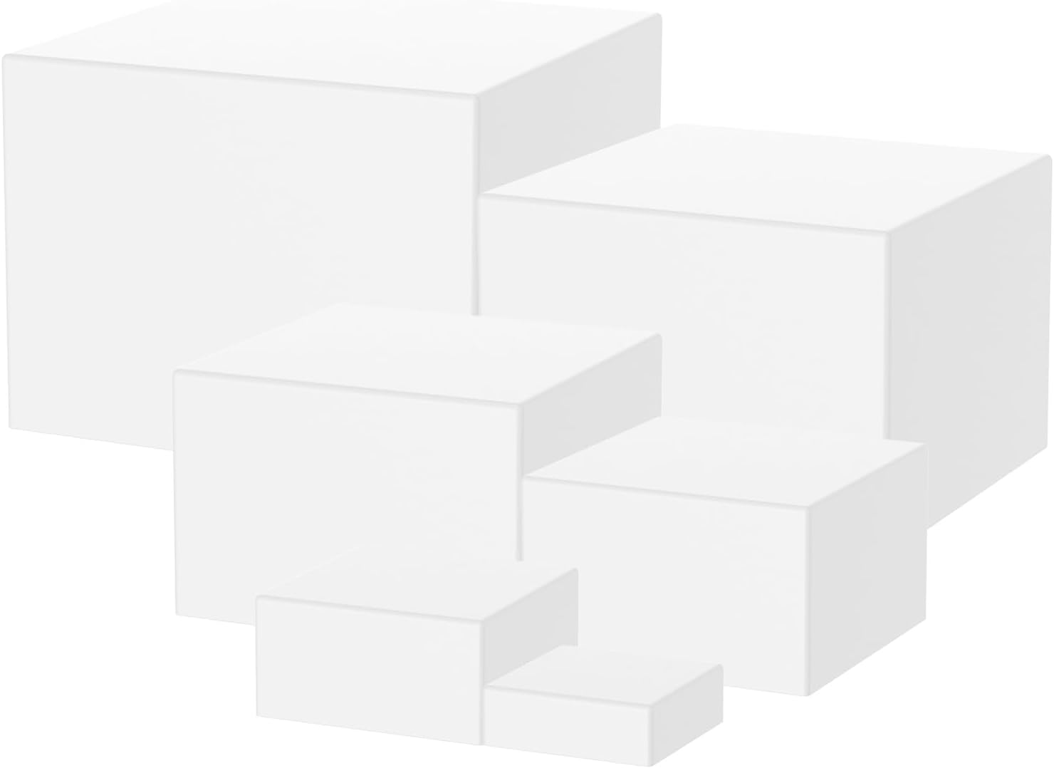 Rdjeokf 6 PCS Acrylic Risers , for Display, Clear Acrylic Riser Display Stands , Stackable Buffet Stands , Reusable Food Stands , Perfect for Weddings, Cupcake Candy Food, Parties,Brunch (Clear)