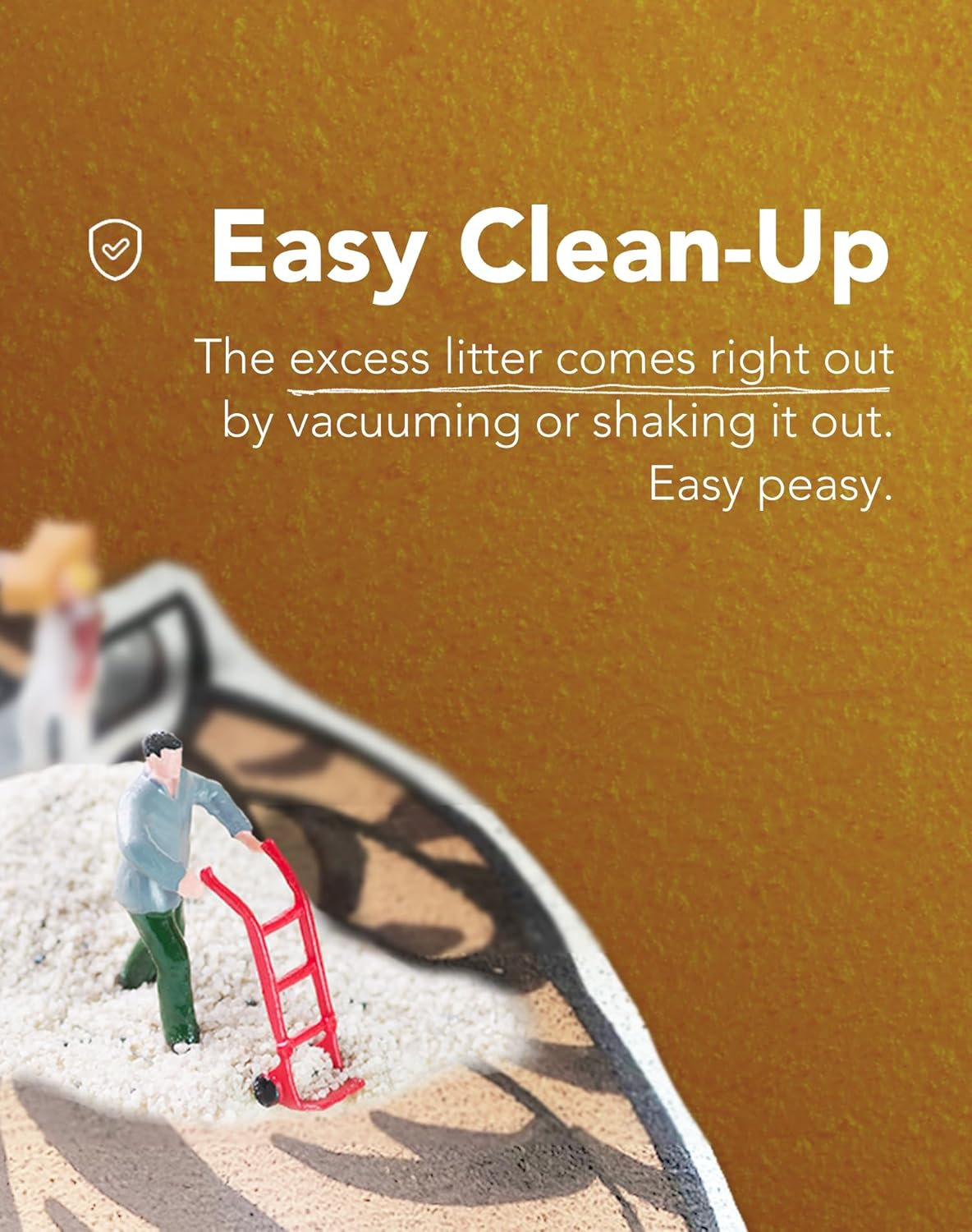 Lukamoo&reg; Cute Cat Litter Mat Large, 60 X 40 Cm, for Kitty Litter & Cute Cat Litter Box, Cat Accessories for Indoor Cats, Litter Trapping Mat (Melody) image number 1