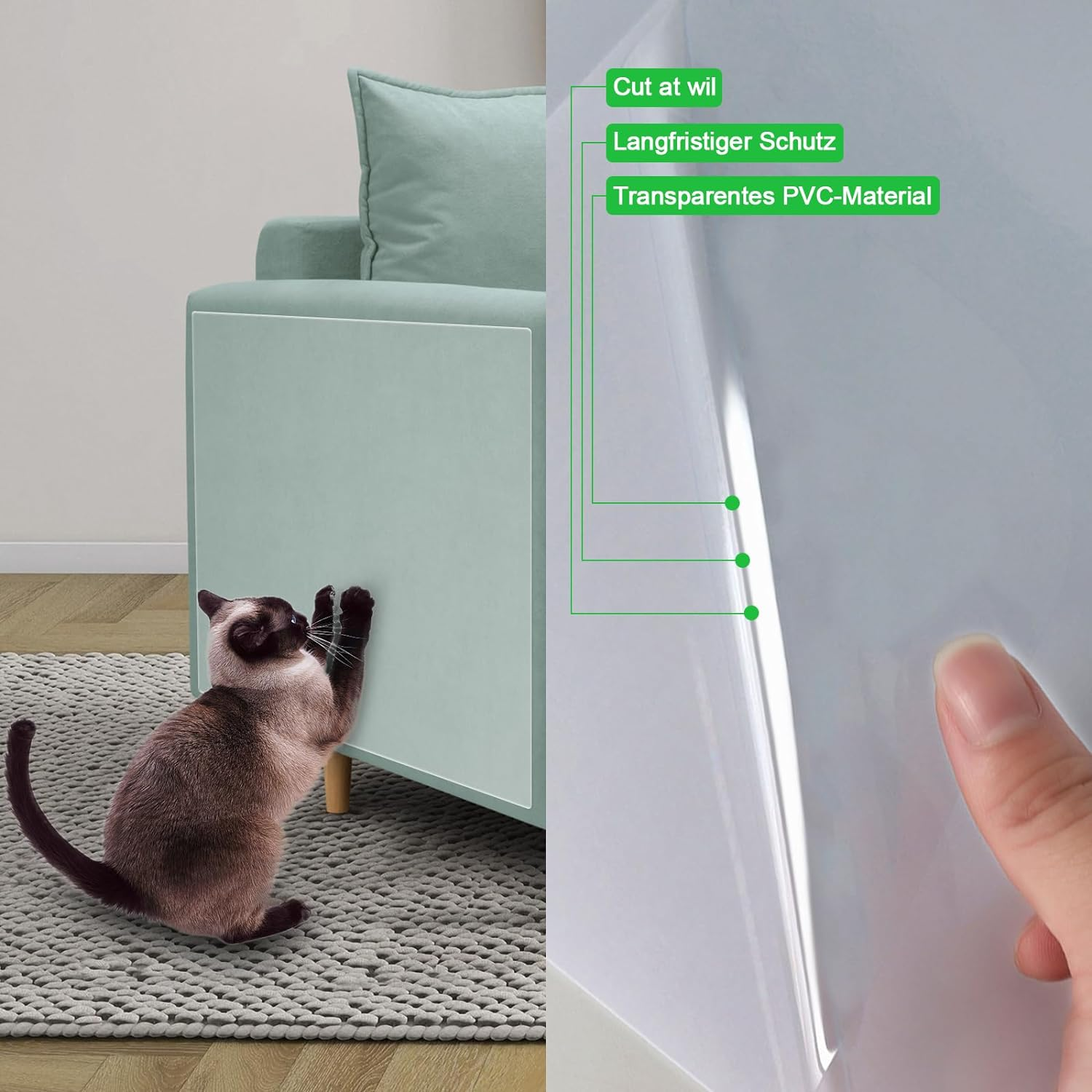 Royouzi Cat Scratch Protection Sofa (21 Cm X 5 M) Cat Scratch Protection Sofa Protection Cat Ideal for Furniture, Sofas, Doors and Walls, Prevents Scratches by Cats and Dogs image number 1